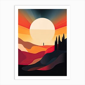 Big Sur California, Usa, Bold Outlines 1 Art Print