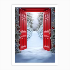 Christmas Door Art Print