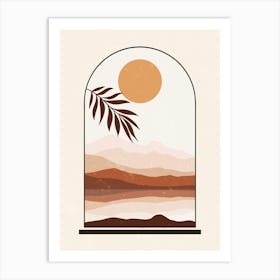 Sunset With Palm Tree Art Print