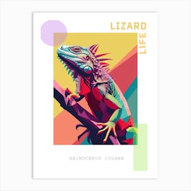 Rhinoceros Iguana Abstract Modern Illustration 3 Poster Art Print