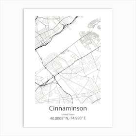 Cinnaminson,United States Minimalist Map Art Print