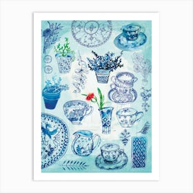 Blue And White Collection Art Print