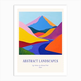 Colourful Abstract Fuji Hakone Izu National Park Japan 1 Poster Blue Art Print