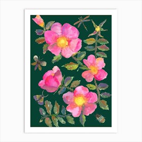 Wildrose Green Art Print