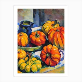 Delicata Squash 3 Cezanne Style vegetable Art Print