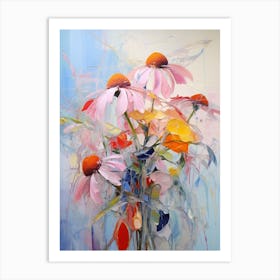 Abstract Flower Painting Coneflower 2 Art Print