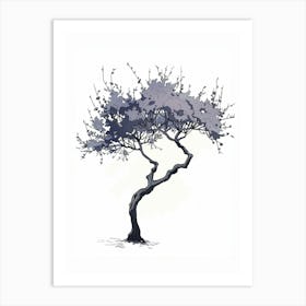 Plum Tree Pixel Illustration 2 Art Print