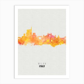 Milan Italy City watercolor Art Print