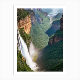 Blyde River Canyon Waterfalls, South Africa Realistic Photograph (1) Art Print