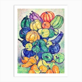 Squash Fauvist vegetable Art Print