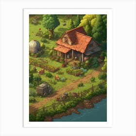 Countryside Pixel Art 3 Art Print