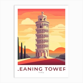 Italy Leaning Tower Of Pisa Travel Art Print