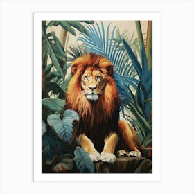 Lion 3 Tropical Animal Portrait Art Print