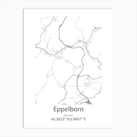 Eppelborn,Germany Minimalist Map Art Print