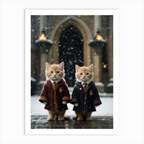 Photoreal Kittens In The Role Of Harry Potter Hermione And Ron 1 Art Print