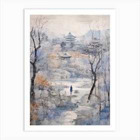 Winter City Park Painting Royal Park Kyoto 4 Art Print