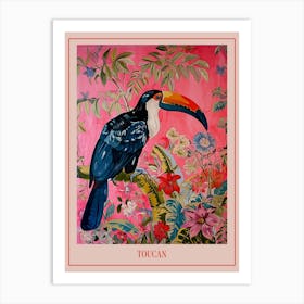 Floral Animal Painting Toucan 1 Poster Art Print