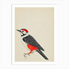 Woodpecker Illustration Bird Art Print