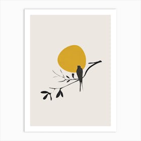 Bird And The Setting Sun Art Print