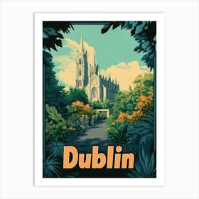 Aihrgdesign A Retro Travel Poster For Dublin Art Print