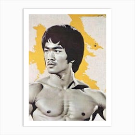 Bruce Lee Retro Collage Movies Art Print