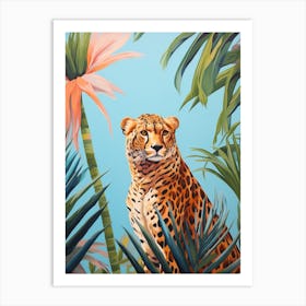 Cheetah 4 Tropical Animal Portrait Art Print