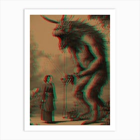 Monster And A Girl 1 Art Print