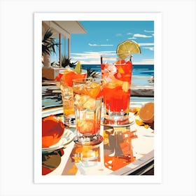 Drinks On The Beach Art Print