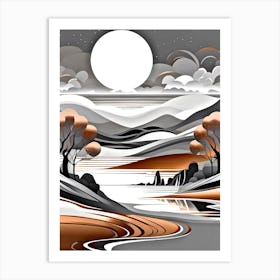 Landscape With Trees Art Print