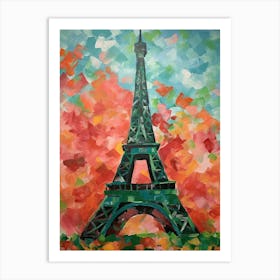 Eiffel Tower Paris France David Hockney Style 12 Art Print