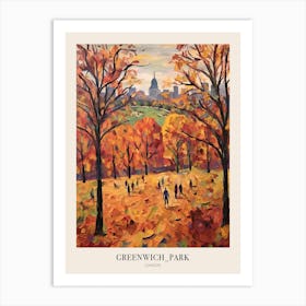 Autumn City Park Painting Greenwich Park London Poster Art Print
