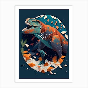 Tyrannosaurus Terrazzo Style Dinosaur Art Print