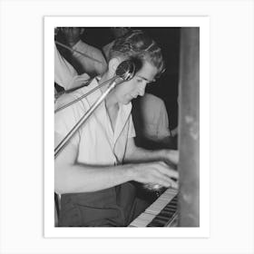 Pianist In Cajun Band Contest, National Rice Festival, Crowley, Louisiana By Russell Lee Art Print