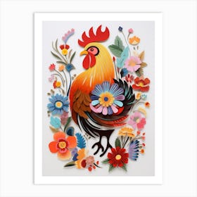 Scandinavian Bird Illustration Chicken 7 Art Print
