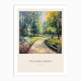 English Garden Park Munich Germany 3 Vintage Cezanne Inspired Poster Art Print