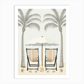 Beach Chairs Canvas Art Art Print