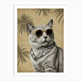 Cat In Sunglasses 1 Art Print