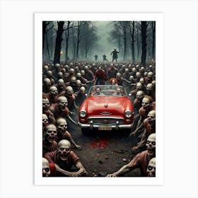 Zombies In The Woods 2 Art Print