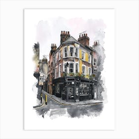Havering London Borough   Street Watercolour 4 Art Print