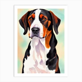 American English Coonhound Watercolour Dog Art Print