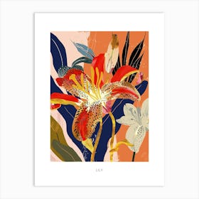 Colourful Flower Illustration Poster Lily 2 Art Print