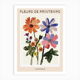 Spring Floral French Poster  Cineraria 5 Art Print