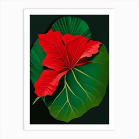 Hibiscus Leaf Vibrant Inspired 1 Art Print