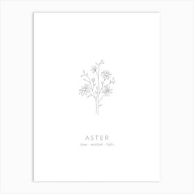 Aster Birth Flower Art Print