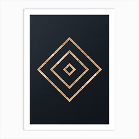 Abstract Geometric Gold Glyph on Dark Teal n.0140 Art Print