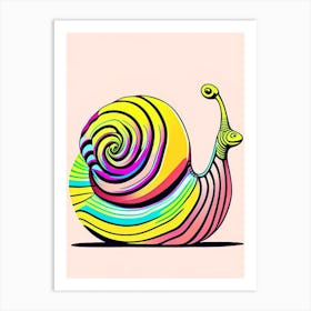 Full Body Snail Line Drawing 1 Pop Art Art Print