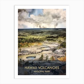 Hawaii Volcanoes Park Watercolour 4 Art Print