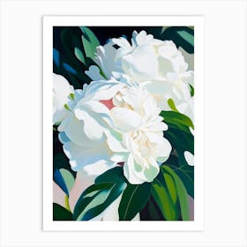 Gardenia Peonies White Colourful 1 Painting Art Print