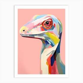 Colourful Dinosaur Compsognathus 2 Art Print