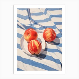 Nectarines Fruit Summer Illustration 3 Art Print